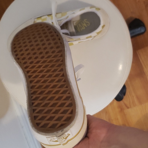 Gold Checkered Vans Sneakers - Picture 4 of 4